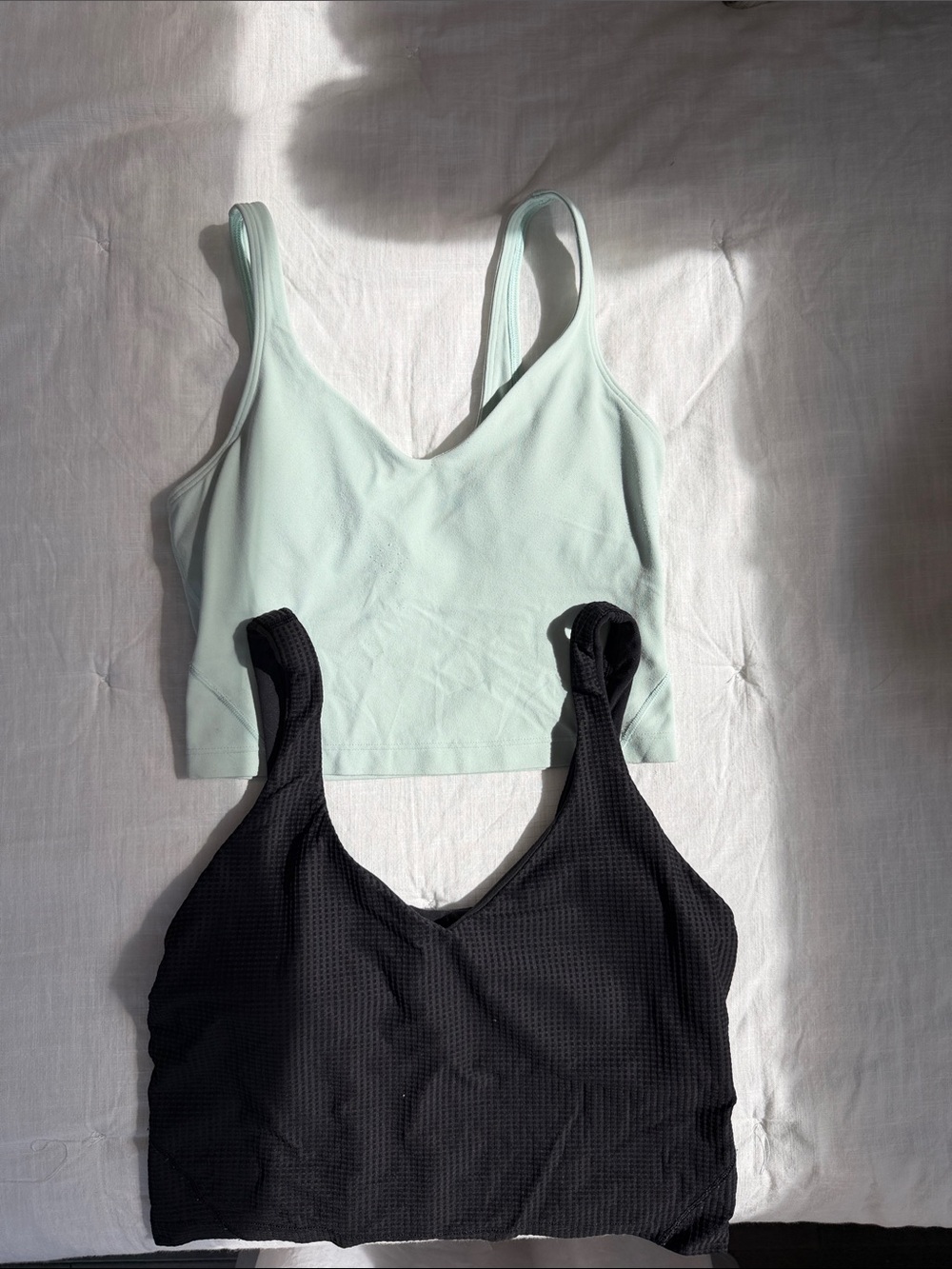 Lululemon Bundle of 2 Align Tanks-Light Coral Green (size 6) & Black (size 8)